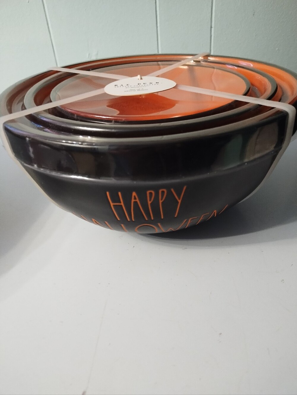 New Rae Dunn Happy Halloween Ceramic Mixing Bowls Set Of 3